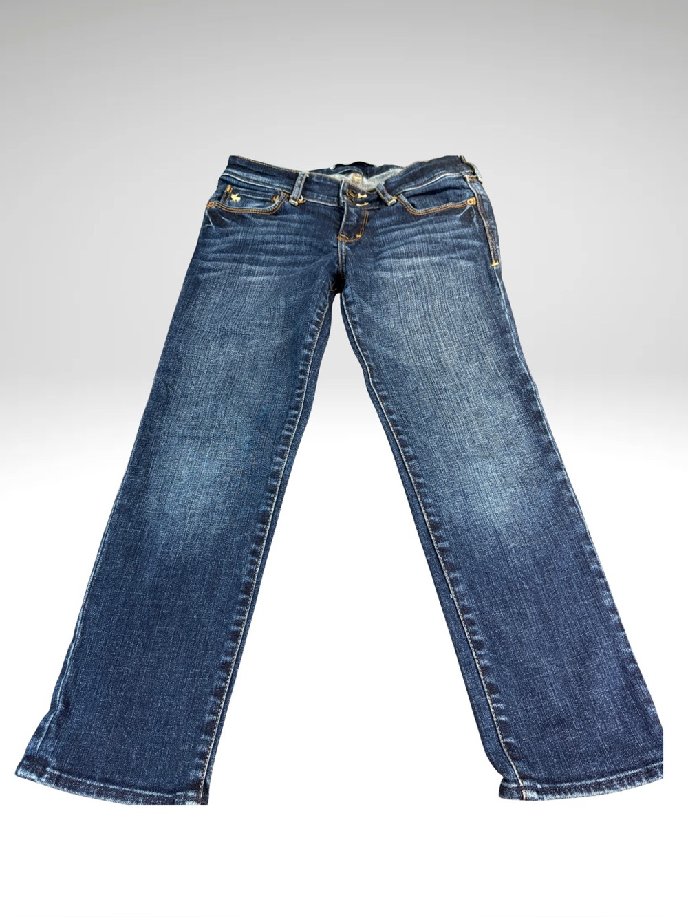 Abercrombie Kids Straight Leg Stretch Jeans Girls Size 12 Medium Wash (SKU:176G)